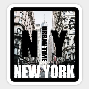 New York City Urban Time Shirt For NY Lover Sticker